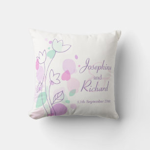 Grafisk modern blomkudde bröllop kudde