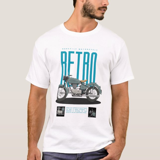 Grafisk motorcyklist t-shirt. t shirt (Framsida)