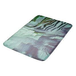 Gråfisk myntmosaik med lätt kardad och satin badrumsmatta