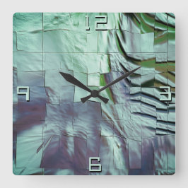 Gråfisk myntmosaik med lätt kardad och satin fyrkantig klocka