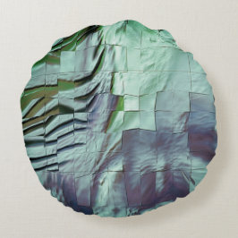 Gråfisk myntmosaik med lätt kardad och satin rund kudde