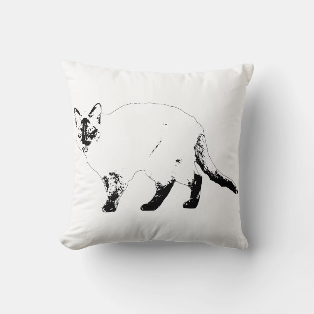 Grafisk Mysig, Modern Kattkudde Kudde (Framsida)