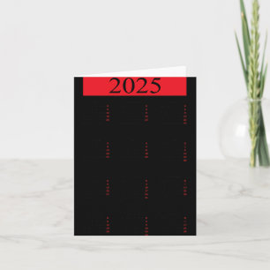 Grafisk nyår 2025 kalender med helgdagar i re kort