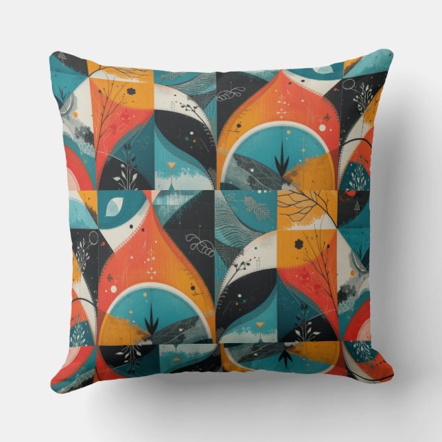 Grafisk Orange - abstraktion Kudde (Baksida)