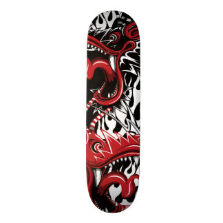 Grafisk orientalisk drake mini skateboard bräda 18,5 cm