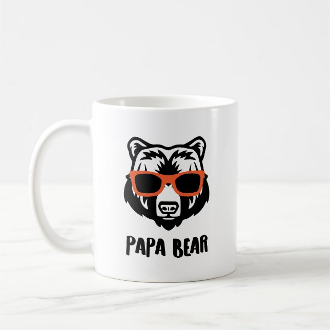 Grafisk Pappa Björn Personlig Kaffemugg (Vänster)