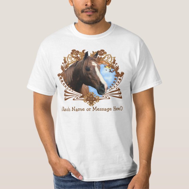 Grafisk Personalizable häst T Shirt (Framsida)