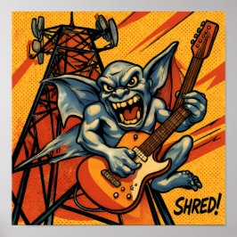 Grafisk Pop Art-panel: SIGNAL SHRED! Seriestil Poster