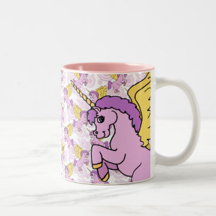 Grafisk purpurfärgad Unicorn Två-Tonad Mugg