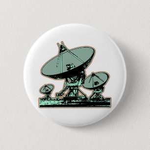 Grafisk Retro satellit- maträtt Knapp