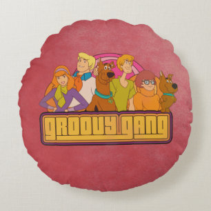 Grafisk Retro tecknad Scooby-Doo "för Groovy Rund Kudde