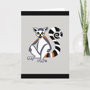 Grafisk Ring-stjärtfenad LEMUR -Wildlife - Natur - Kort