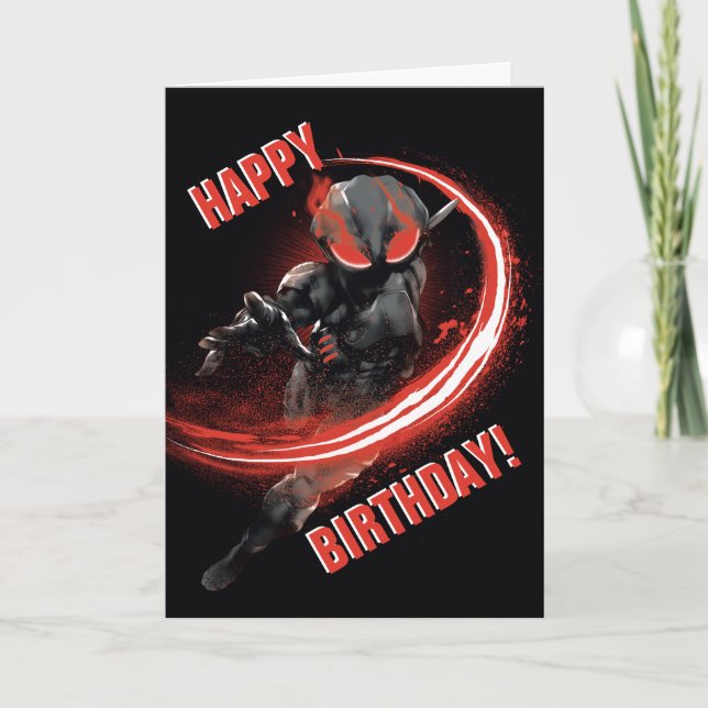 Grafisk röd hårt slag Aquaman | för svart Manta Kort (Framsida)