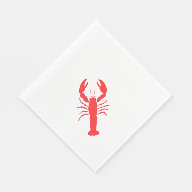 Grafisk röd lobster pappersservett (Hörn)