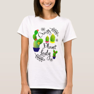 Grafisk rolig kaktus för galen växtdam t shirt