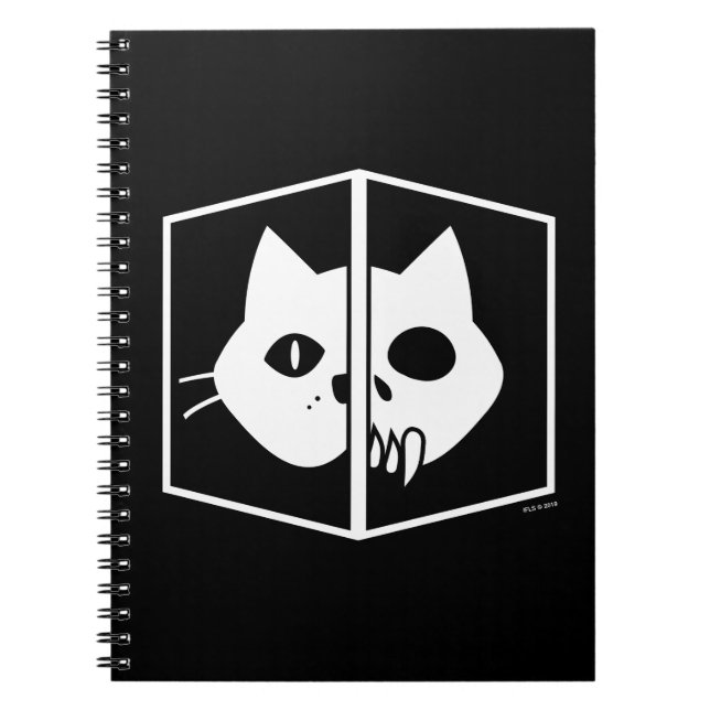 Grafisk Schrödinger katt Anteckningsbok (Framsidan)