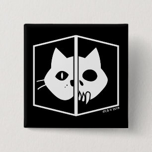 Grafisk Schrödinger katt Knapp