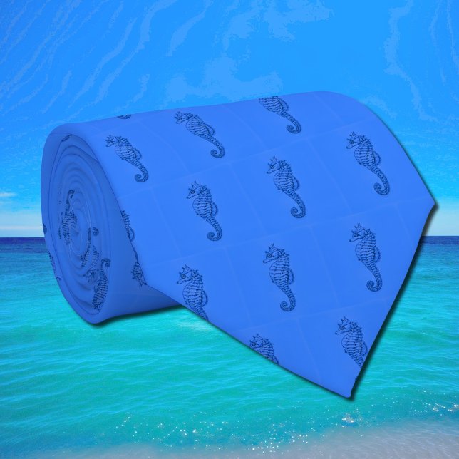 grafisk seahort med två ton mikro mönster slips (Skapare uppladdad)