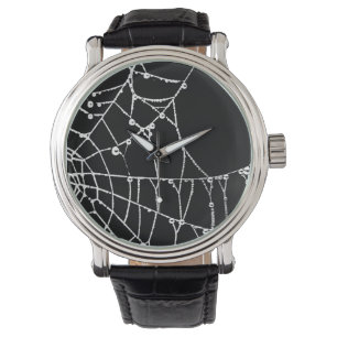 Grafisk Silhouette för svart Backgrund spindelnä Armbandsur