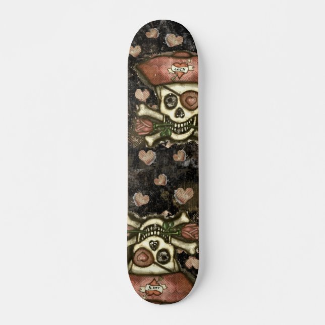 Grafisk Skateboard för piratkärlek Bräda 20,5 Cm (Framsida)