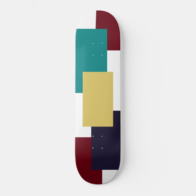 Grafisk skiffer 4 färg och trä old school skateboard bräda 21,6 cm (Framsida)