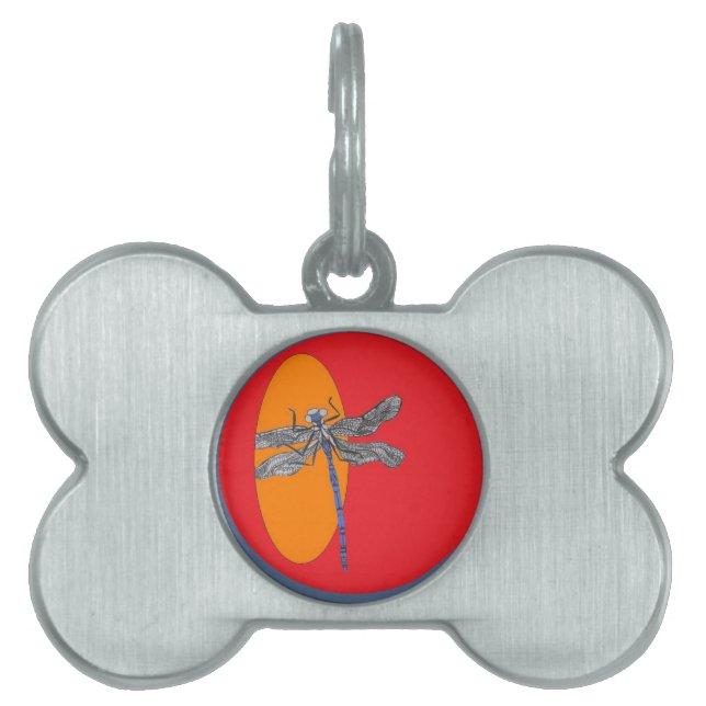 grafisk slända namnbricka husdjur (Framsidan)