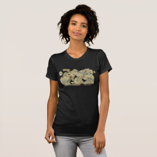 Gråfisk som målar fresco art mural resto tee shirt
