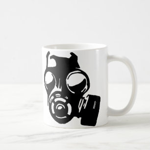 Grafisk stencil-mugg eller resemugg för gasmask kaffemugg