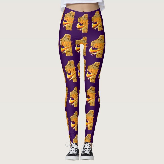 Grafisk Streetwear Leggings (Framsida)