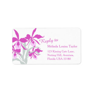 Grafisk stylized orchidCattleya adressetiketter