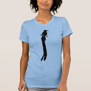 Grafisk svart fågel av paradissilhouetten t shirt