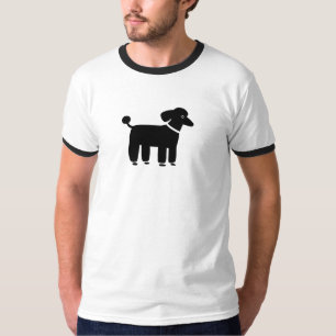 Grafisk svart kall hund för pudeldesign tee