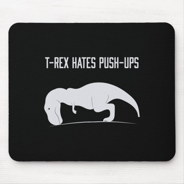 Grafisk T-Rex Hatade Armhävningar Rolig Gym Trex H Musmatta (Framsidan)