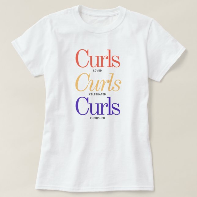 Grafisk T-shirt för uppskattning av lockigt hår (Design framsida)