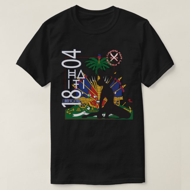 Grafisk T-tröja för Haiti självständighet T Shirt (Design framsida)
