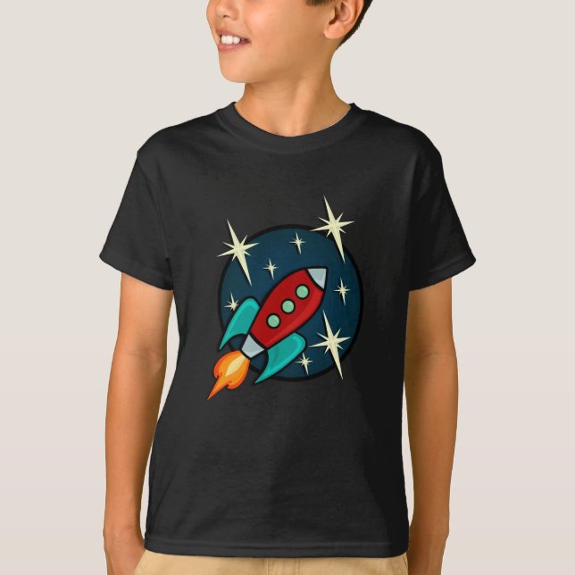 GRAFISK T-TRÖJA FÖR RETRO RAKETFRAKT TEE (Framsida)