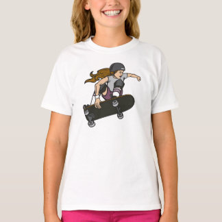 Grafisk T-tröja för Skateboardflicka T-shirt