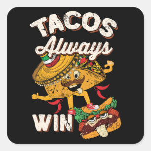 Grafisk Taco för TacotisdagCinco de Mayo Taco Fyrkantigt Klistermärke