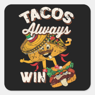Grafisk Taco för TacotisdagCinco de Mayo Taco Fyrkantigt Klistermärke