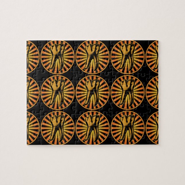 Grafisk Tand Emblem Pussel (Horisontell)