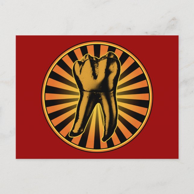Grafisk Tand Emblem Vykort (Framsida)