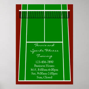 Grafisk tennisbanaorientering poster