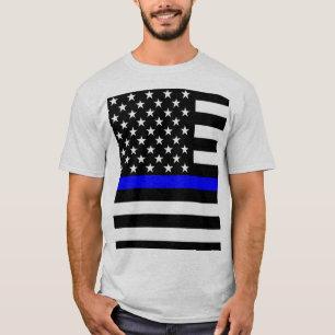Grafisk tunn blålinjen för amerikan tee