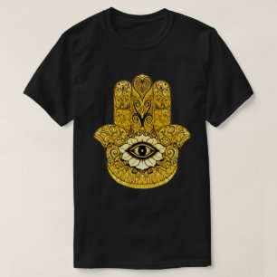 Grafisk utslagsplats för guld- konst för Hamsa T Shirt
