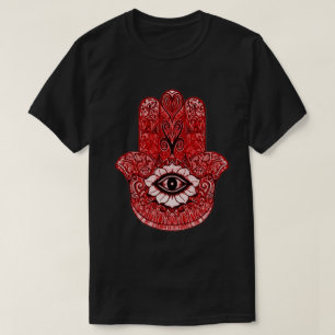 Grafisk utslagsplats för röd konst för Hamsa T Shirt