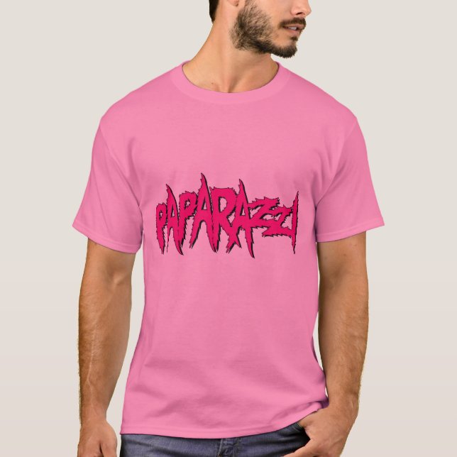 Grafisk utslagsplats för rosa unisex- Paparazzi Tee (Framsida)
