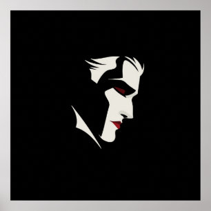 Grafisk vampyrillustration poster