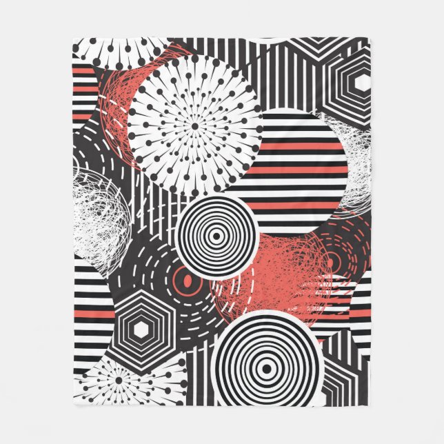 Grafisk vintage och illustration med abstrakt ele fleecefilt (Framsidan)