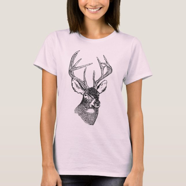 Grafisk vintagehjortkonst t-shirt (Framsida)