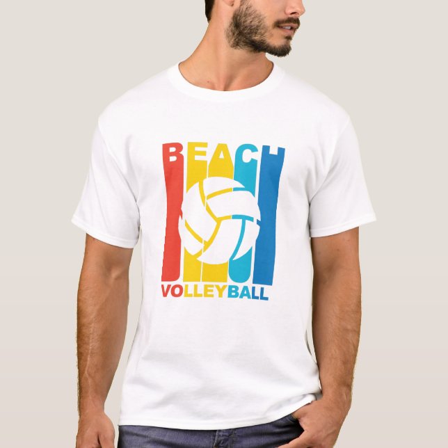 Grafisk vintagestrandvolleyboll tee (Framsida)